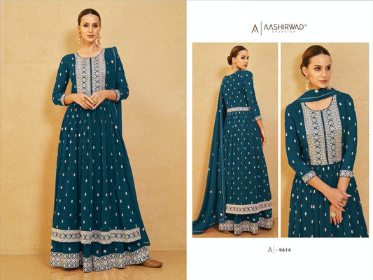 9614 Nura Aashirwad Creation Readymade Suits