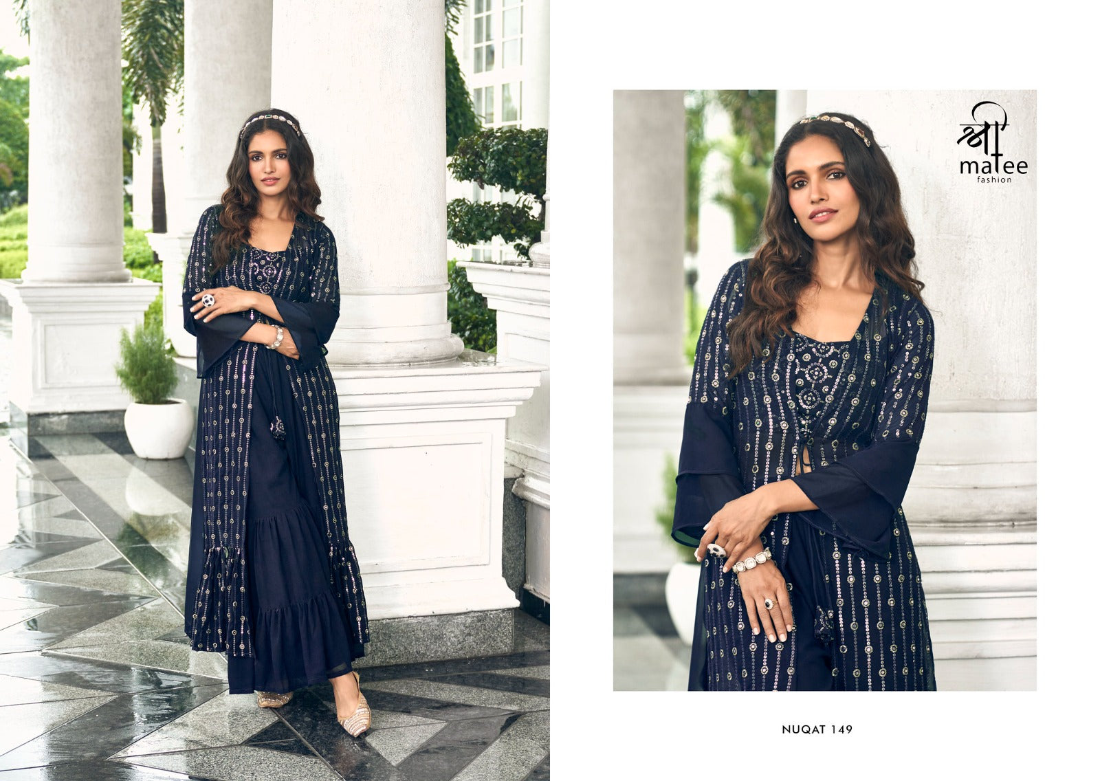 149 Nuqat Shree Matee Fashion Crop Top Plazzo Set