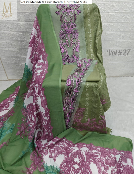 Vol 29 Mehndi M Lawn Karachi Unstitched Suits