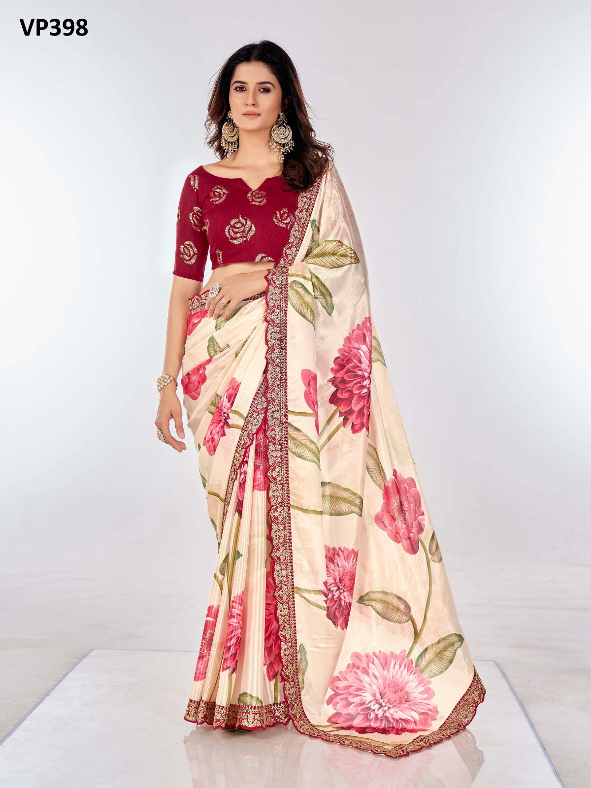 Vp398 Fiona Fashion Berry Sarees