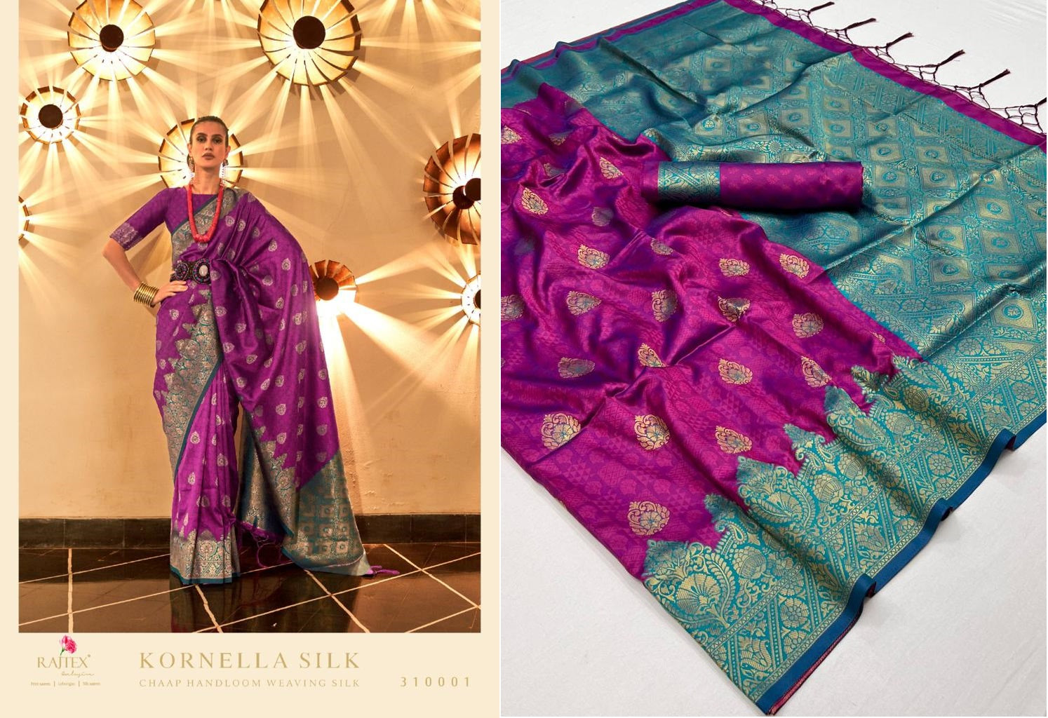 310001 Kornella Silk Rajtex Sarees