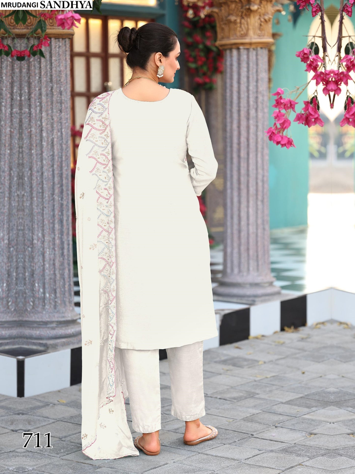 711 Sandhya Mrudangi Chinon Silk Readymade Suits