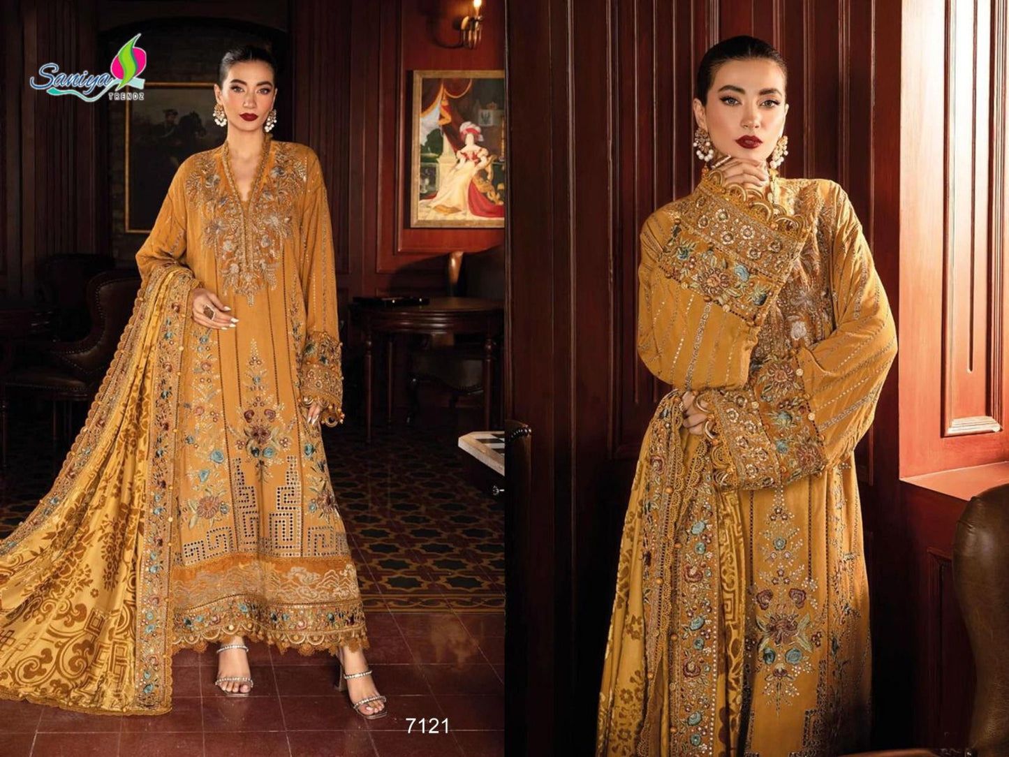 7121 Saniya Trendz Rayon Pakistani Salwar Suits