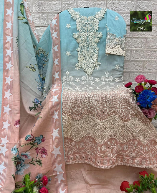 7143 Saniya Trendz Embroidery Pakistani Salwar Suits