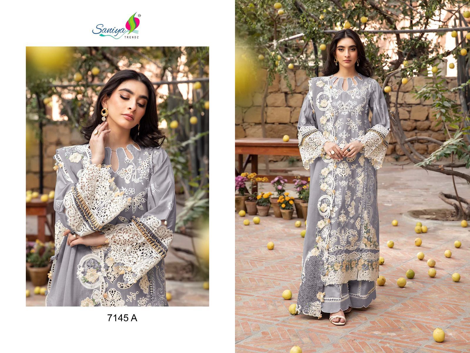 7145 A Saniya Trendz Embroidered Pakistani Salwar Suits