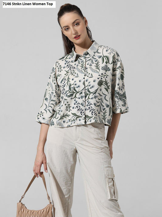 7146 Stnkn Linen Women Top