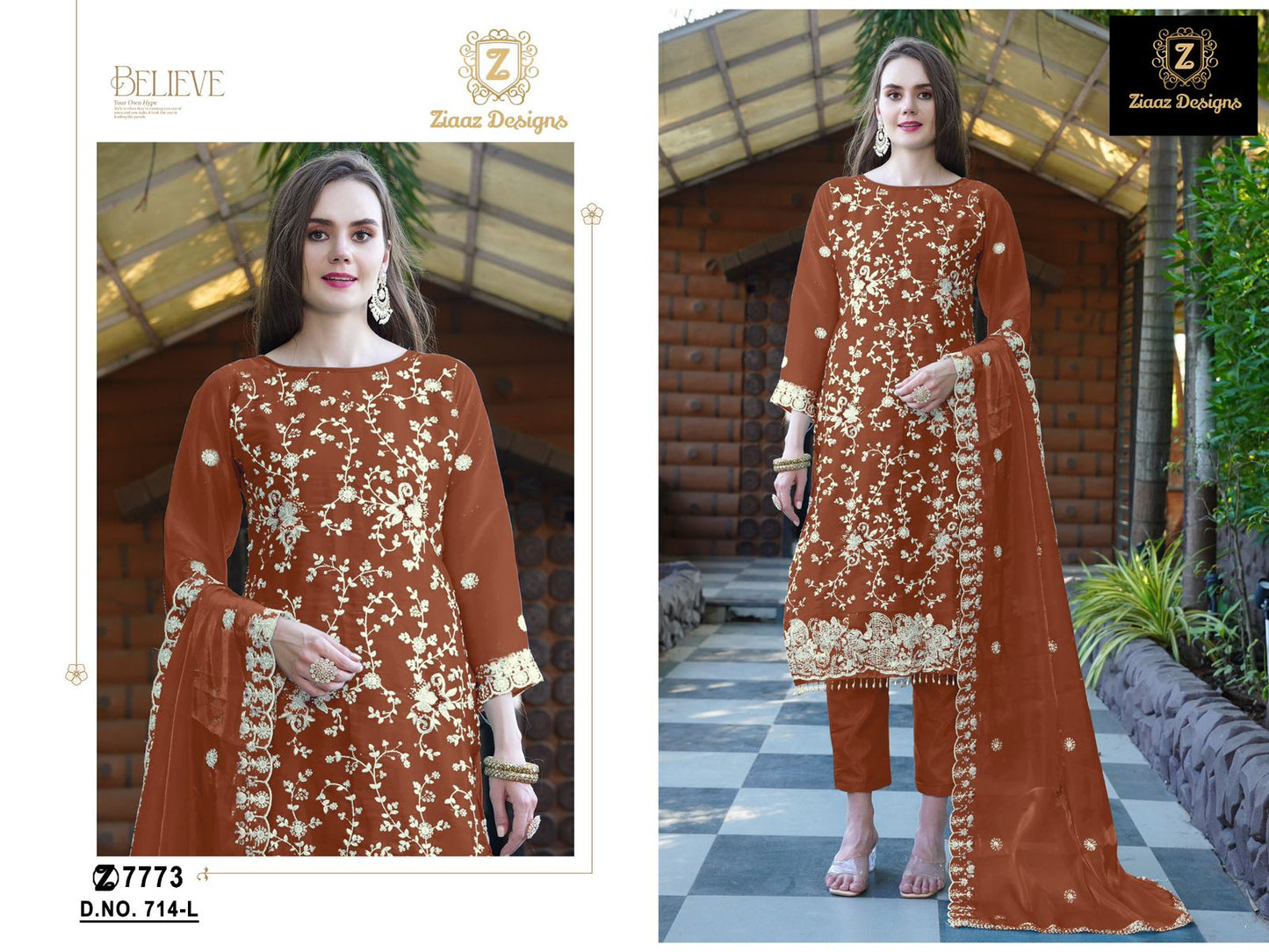 714L Ziaaz Designs Jarkan Pakistani Salwar Suits