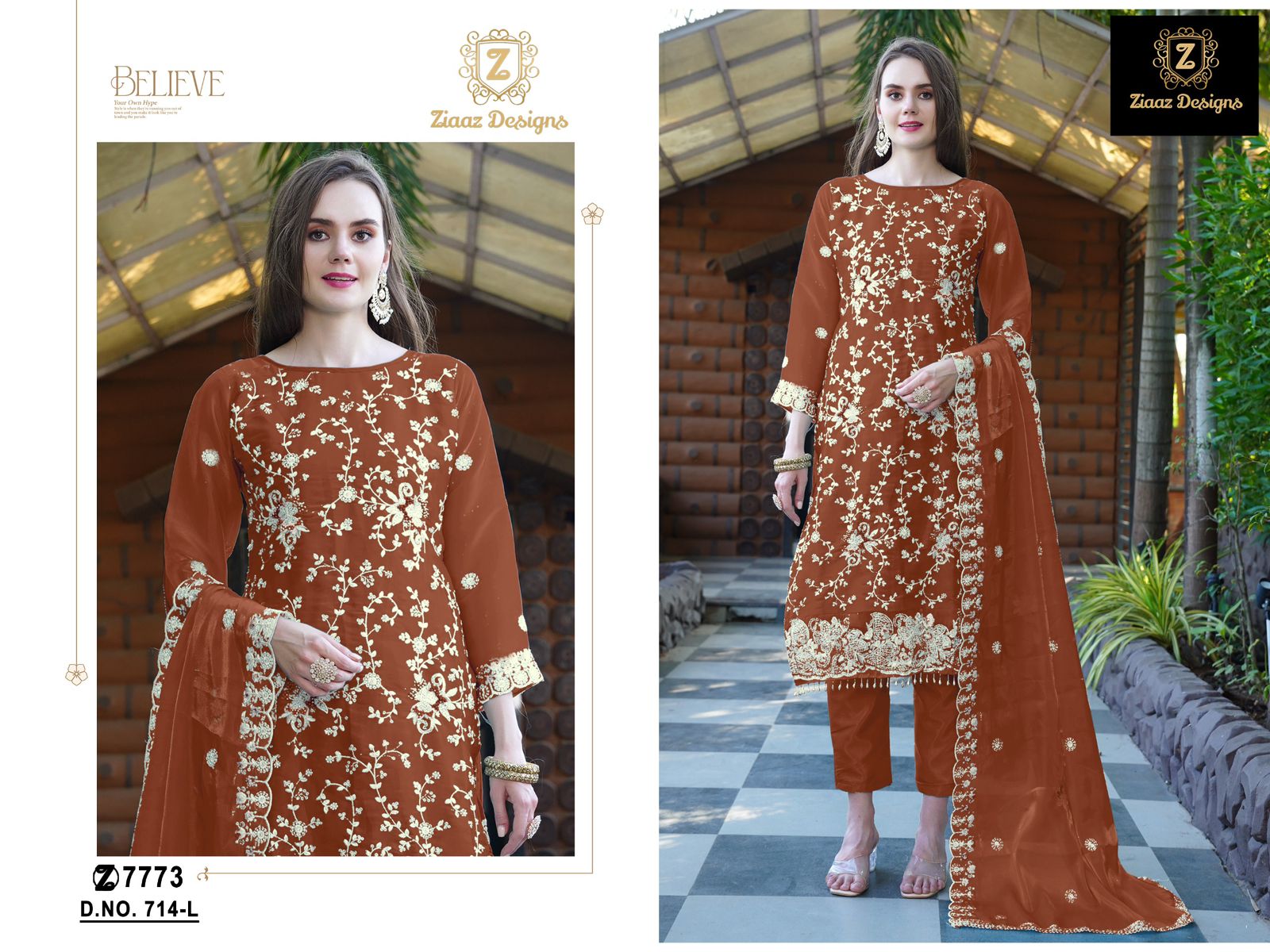 714L Ziaaz Designs Jarkan Pakistani Salwar Suits