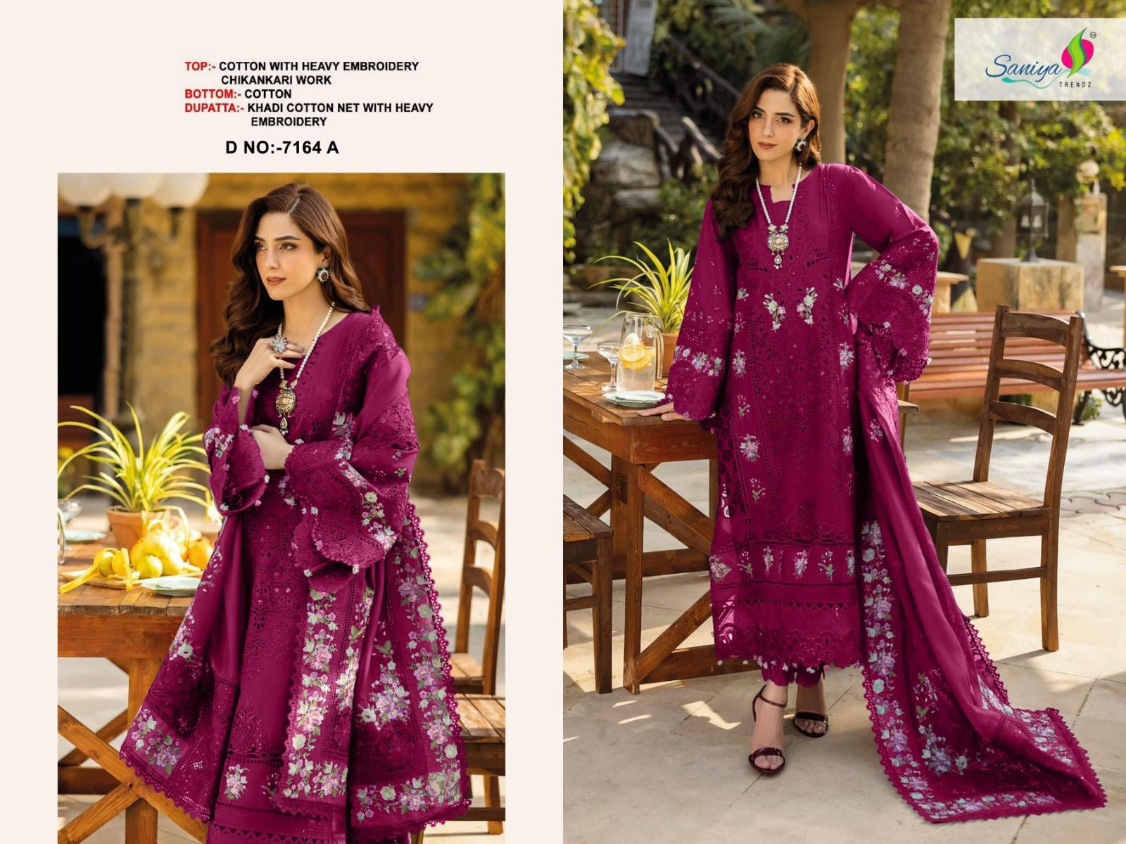 7164 A Saniya Trendz Embroidered Pakistani Salwar Suits