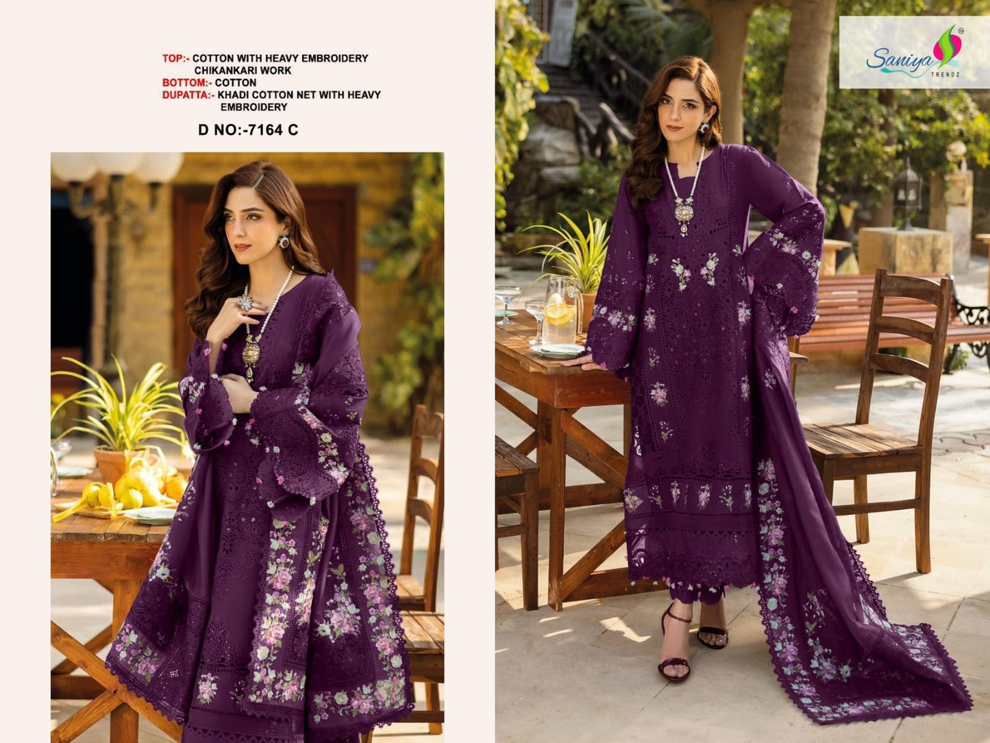 7164 C Saniya Trendz Embroidered Pakistani Salwar Suits