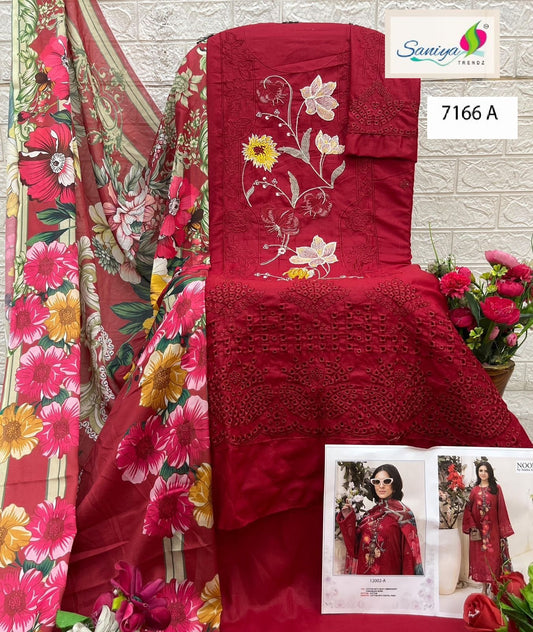 7166 A Saniya Trendz Embroidered Pakistani Salwar Suits