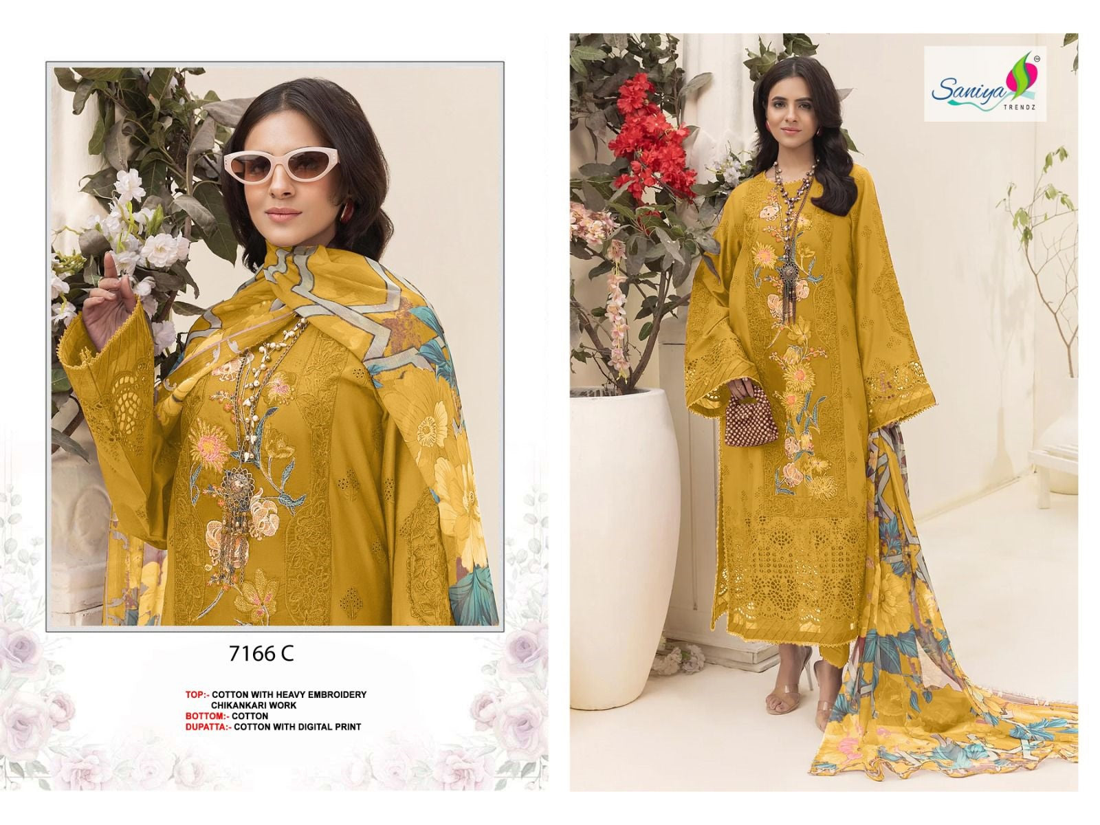 7166 C Saniya Trendz Embroidered Pakistani Salwar Suits