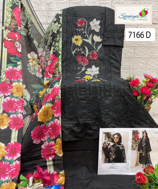 7166 D Saniya Trendz Embroidered Pakistani Salwar Suits