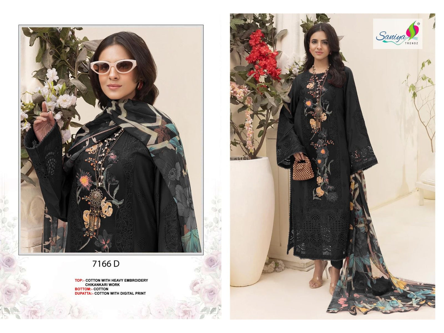 7166 D Saniya Trendz Embroidered Pakistani Salwar Suits