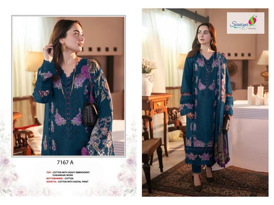 7167 A Saniya Trendz Embroidered Pakistani Salwar Suits