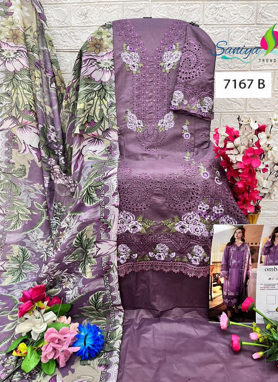 7167 B Saniya Trendz Embroidered Pakistani Salwar Suits