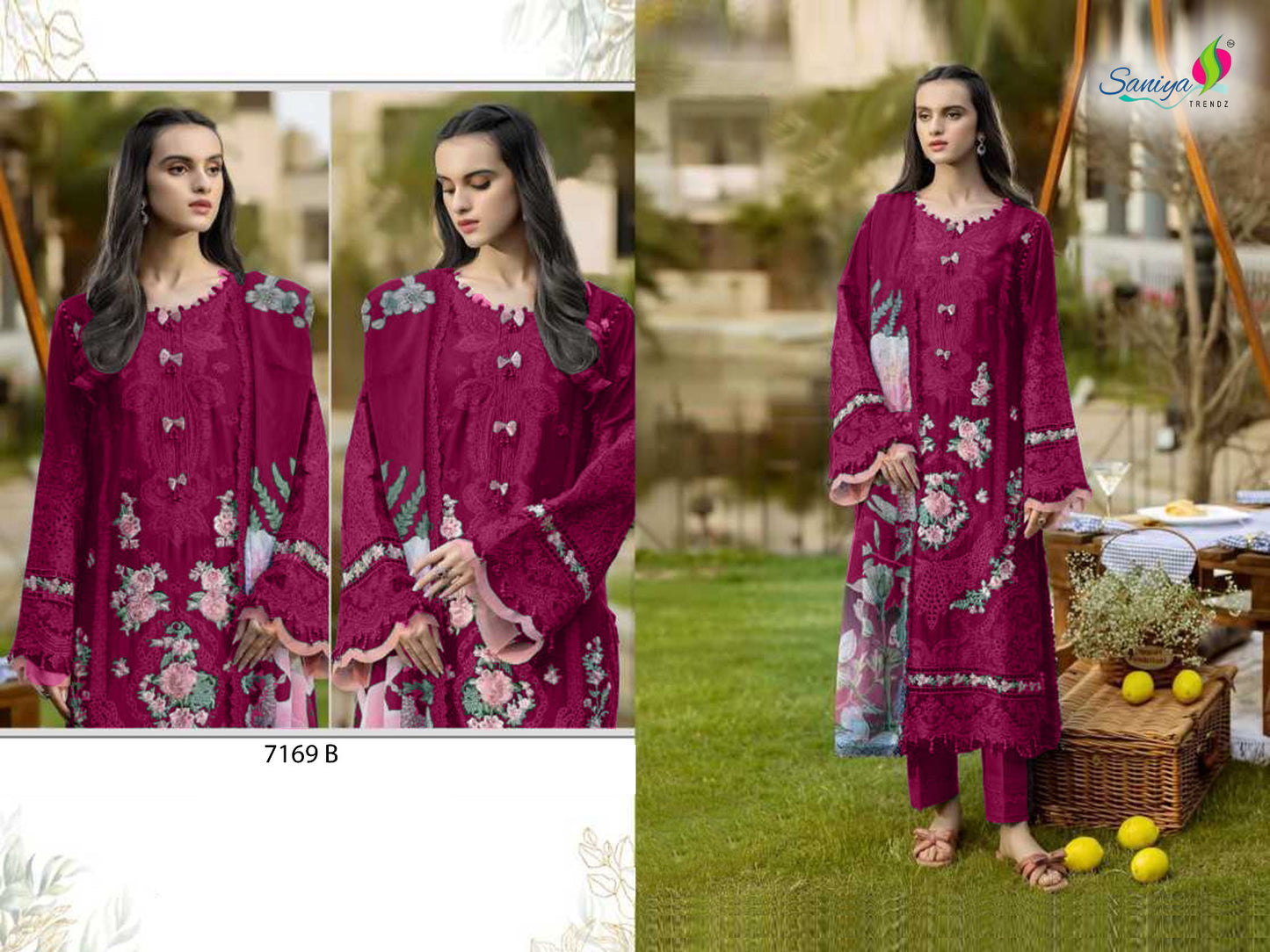 7169-B Saniya Trendz Cotton Pakistani Salwar Suits
