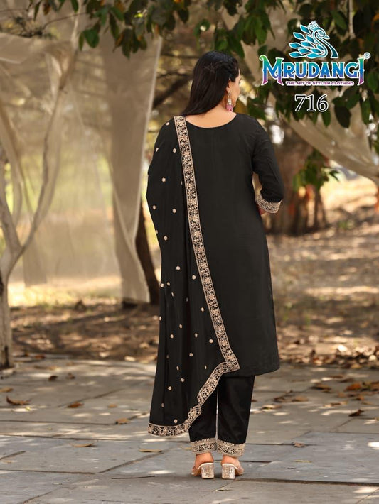 716 Kasmira Mrudangi Viscose Jacquard Readymade Suits