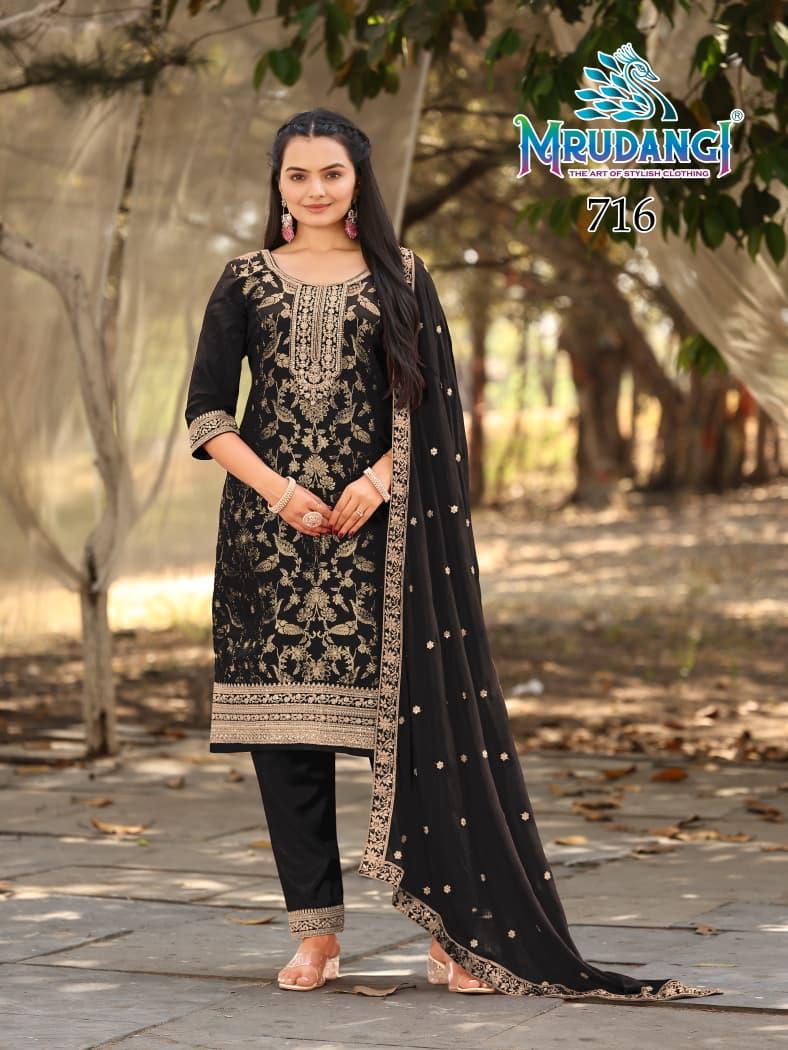 716 Kasmira Mrudangi Viscose Jacquard Readymade Suits