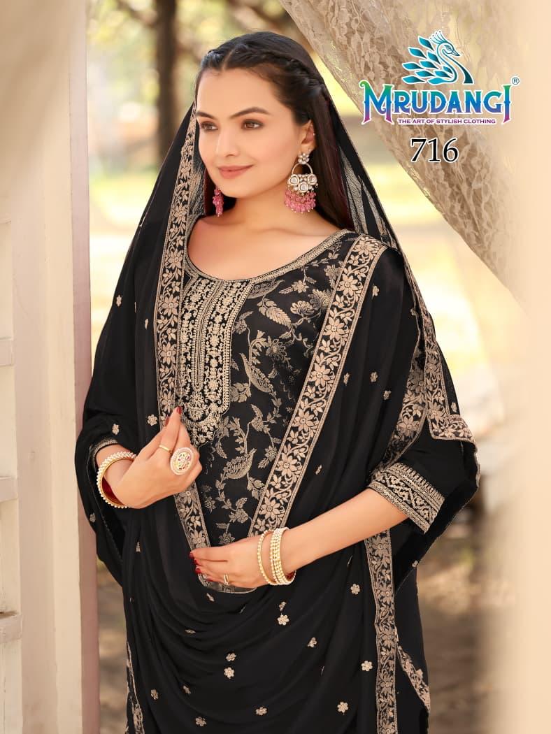 716 Kasmira Mrudangi Viscose Jacquard Readymade Suits