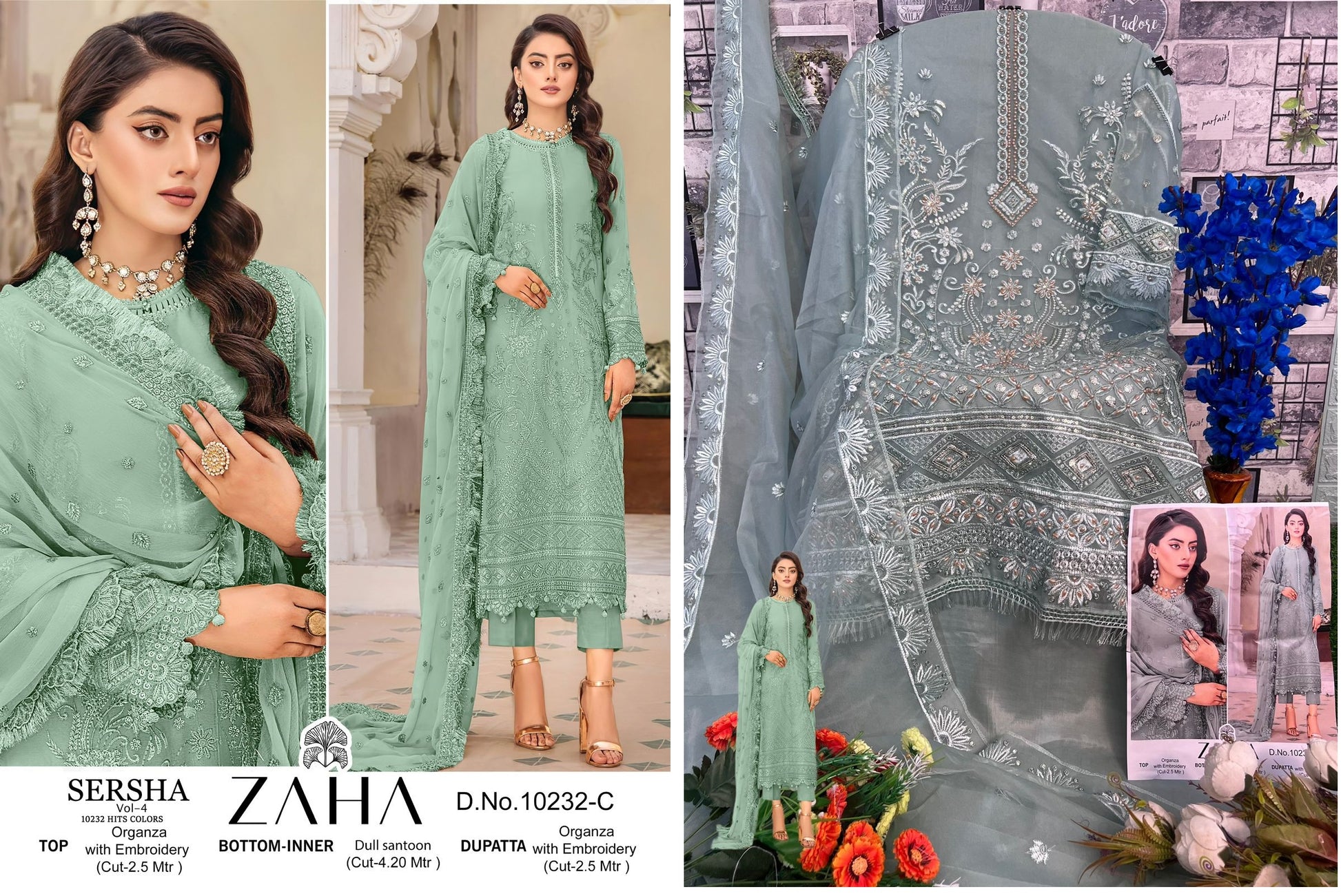 10232C Zaha Pakistani Salwar Suits