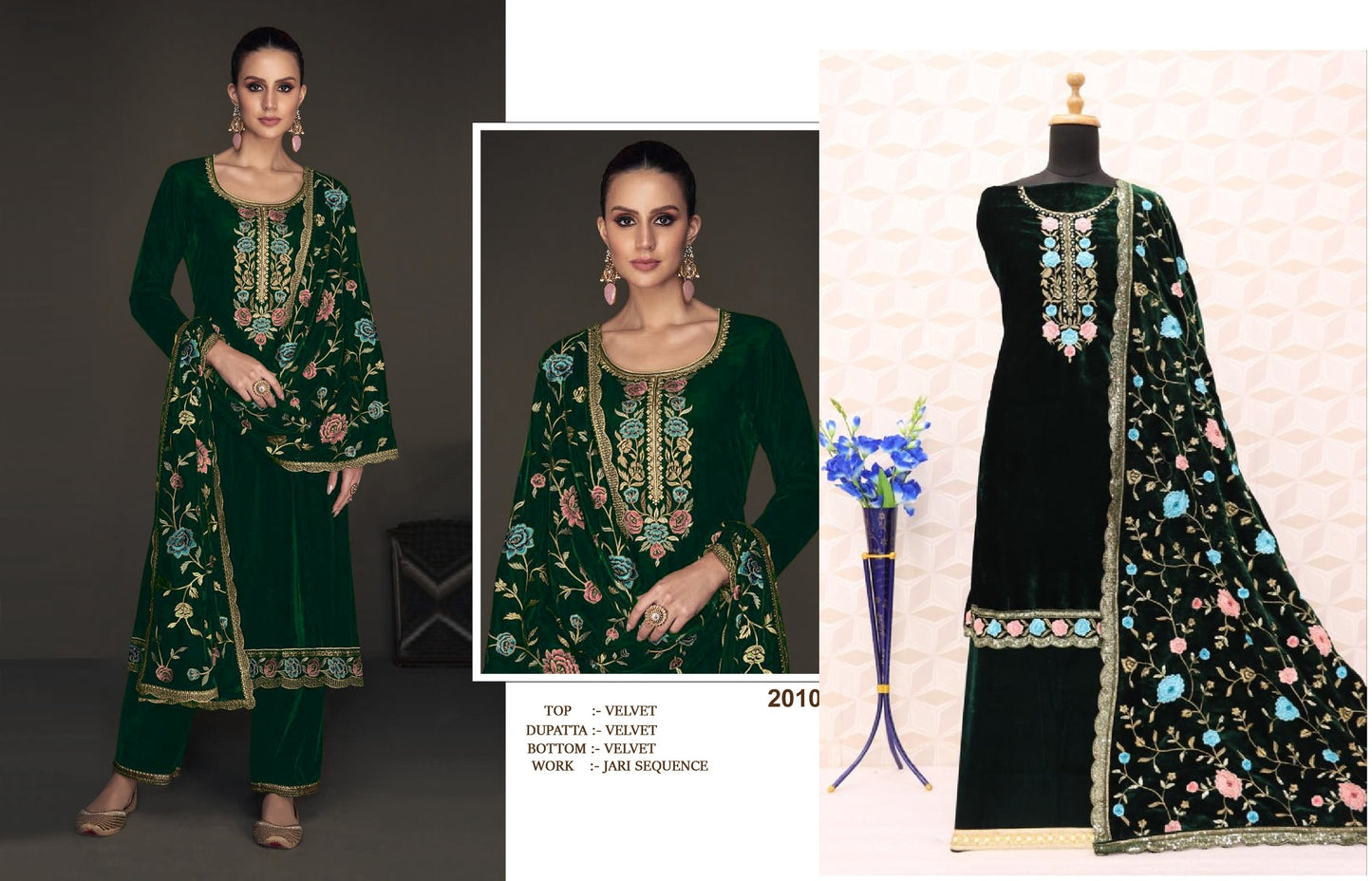 2010Navy Green Safa Creation Pakistani Salwar Suits