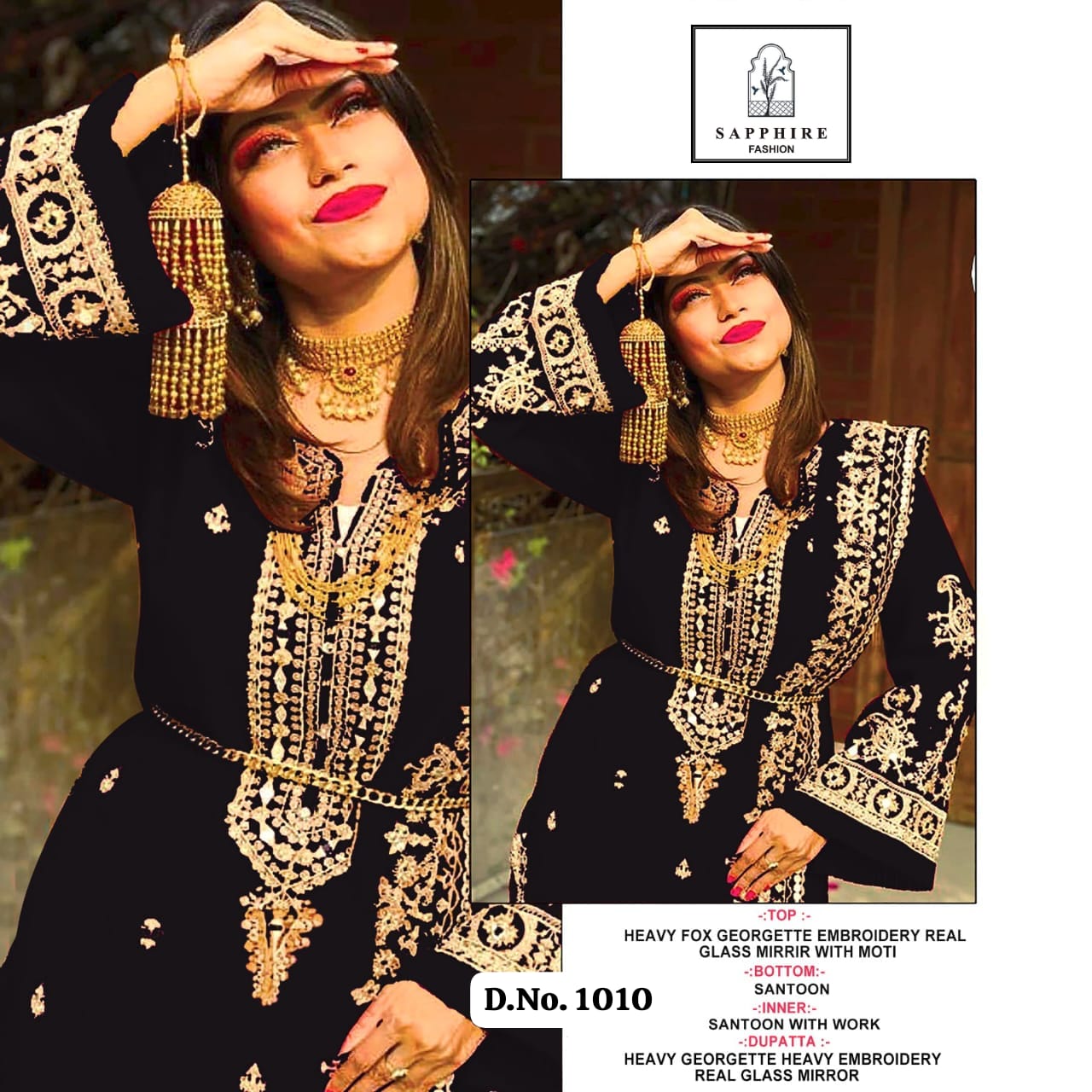 1010 Black Sapphire Pakistani Salwar Suits