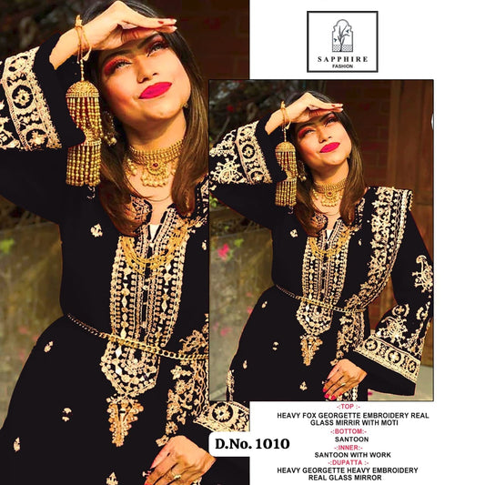 1010 Black Sapphire Pakistani Salwar Suits