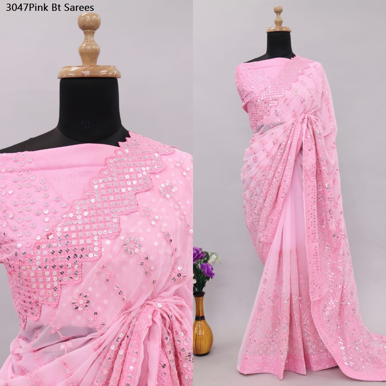 3047Pink Bt Sarees