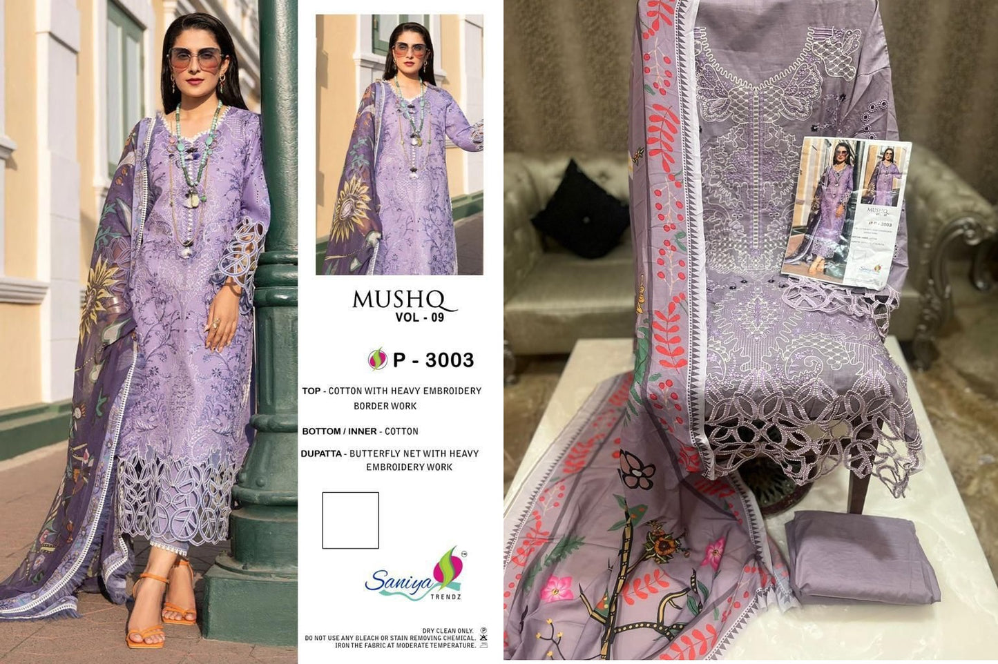 3003 Mushq Vol 9 Saniya Trendz Pakistani Salwar Suits