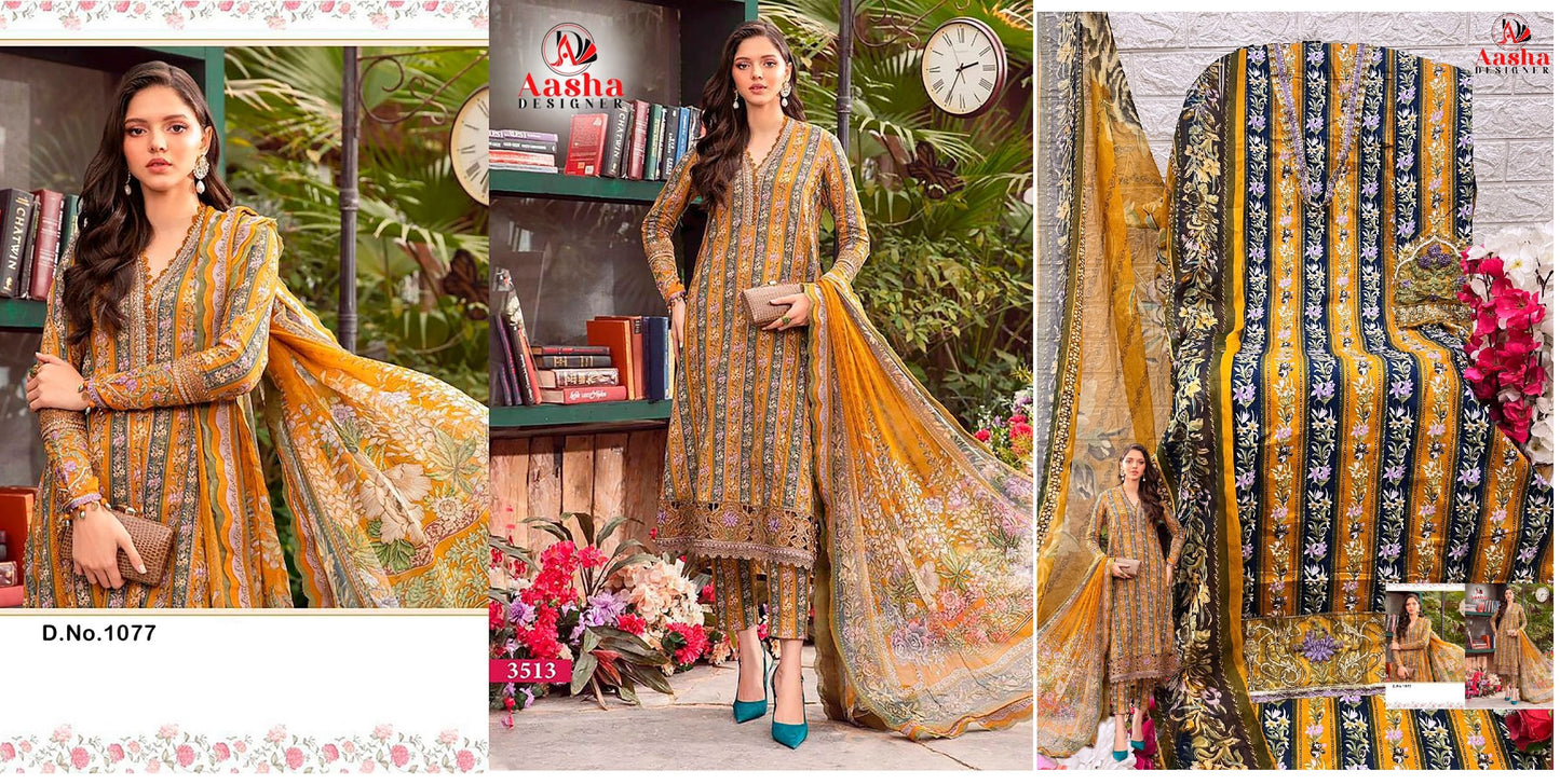 1077 Aasha Designer Pakistani Salwar Suits