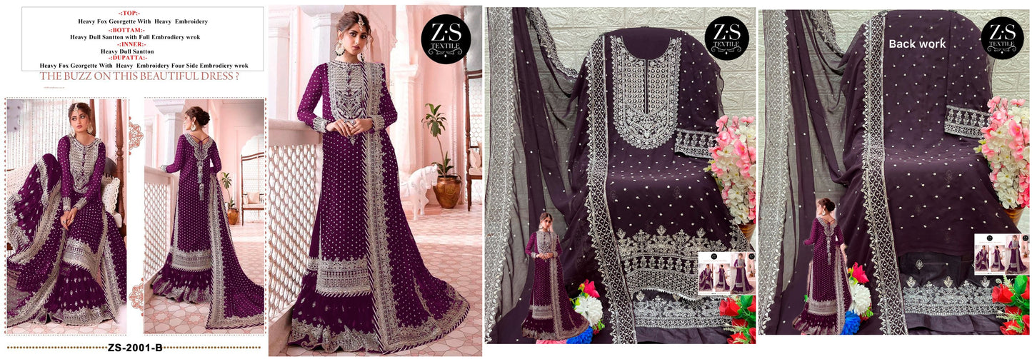 2001B Zs Textile Pakistani Salwar Suits