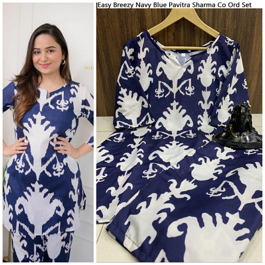 Easy Breezy Navy Blue Pavitra Sharma Co Ord Set