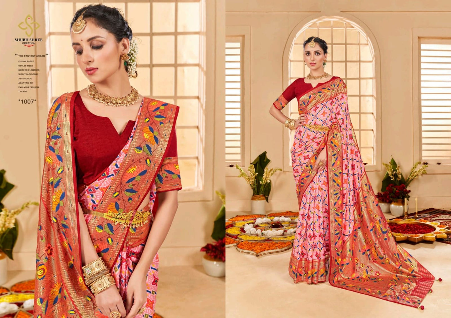 1007 Kesar Tilk Shubh Shree Sarees