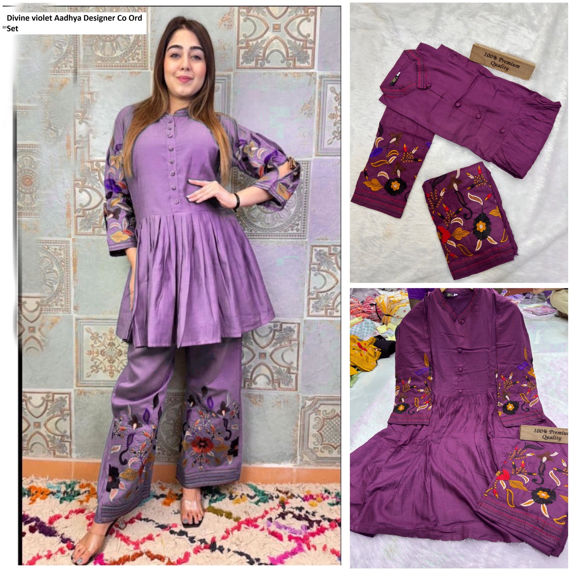 Divine Violet Aadhya Designer Co Ord Set