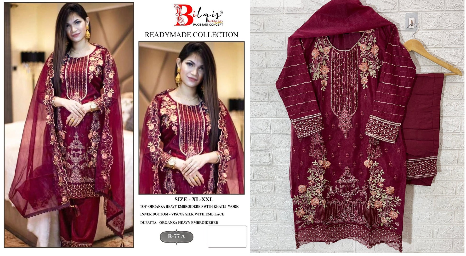 B-77A Bilqis Pakistani Readymade Suits