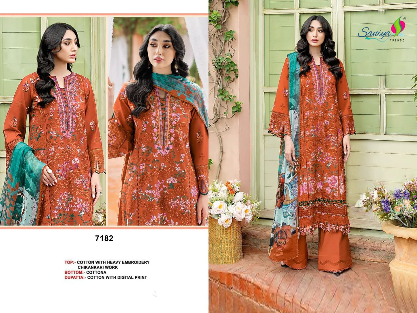 7182 Saniya Trendz Cotton Pakistani Salwar Suits