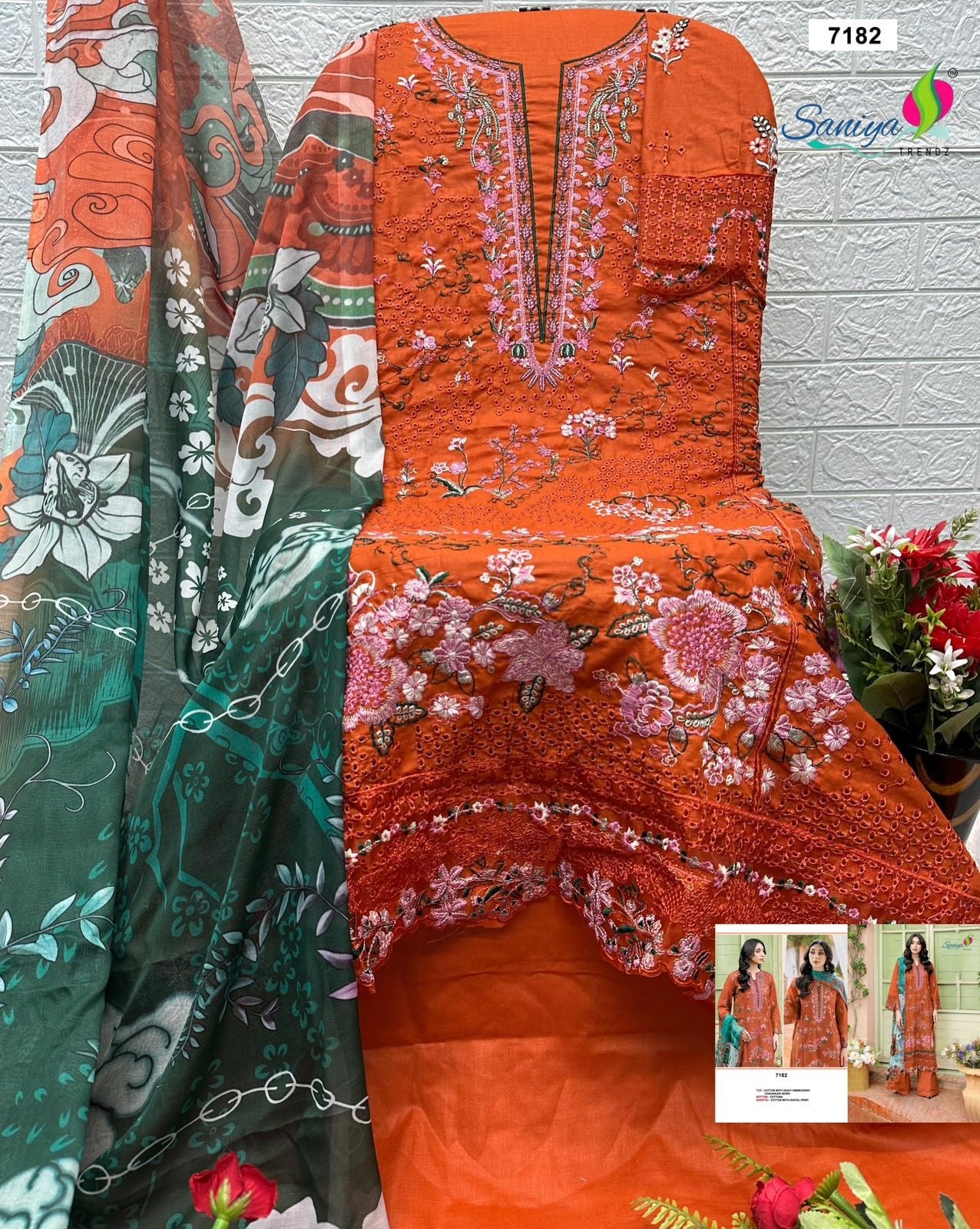 7182 Saniya Trendz Cotton Pakistani Salwar Suits