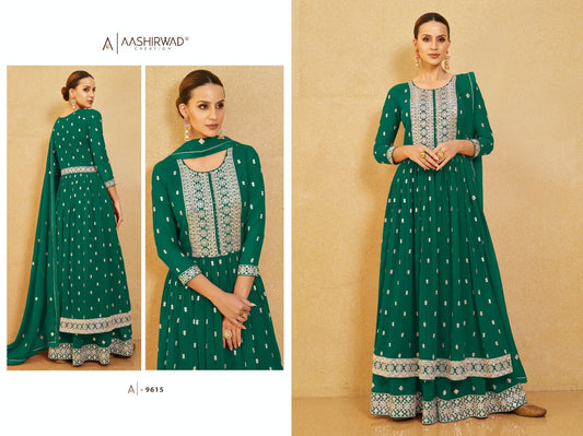 9615 Nura Aashirwad Creation Readymade Suits