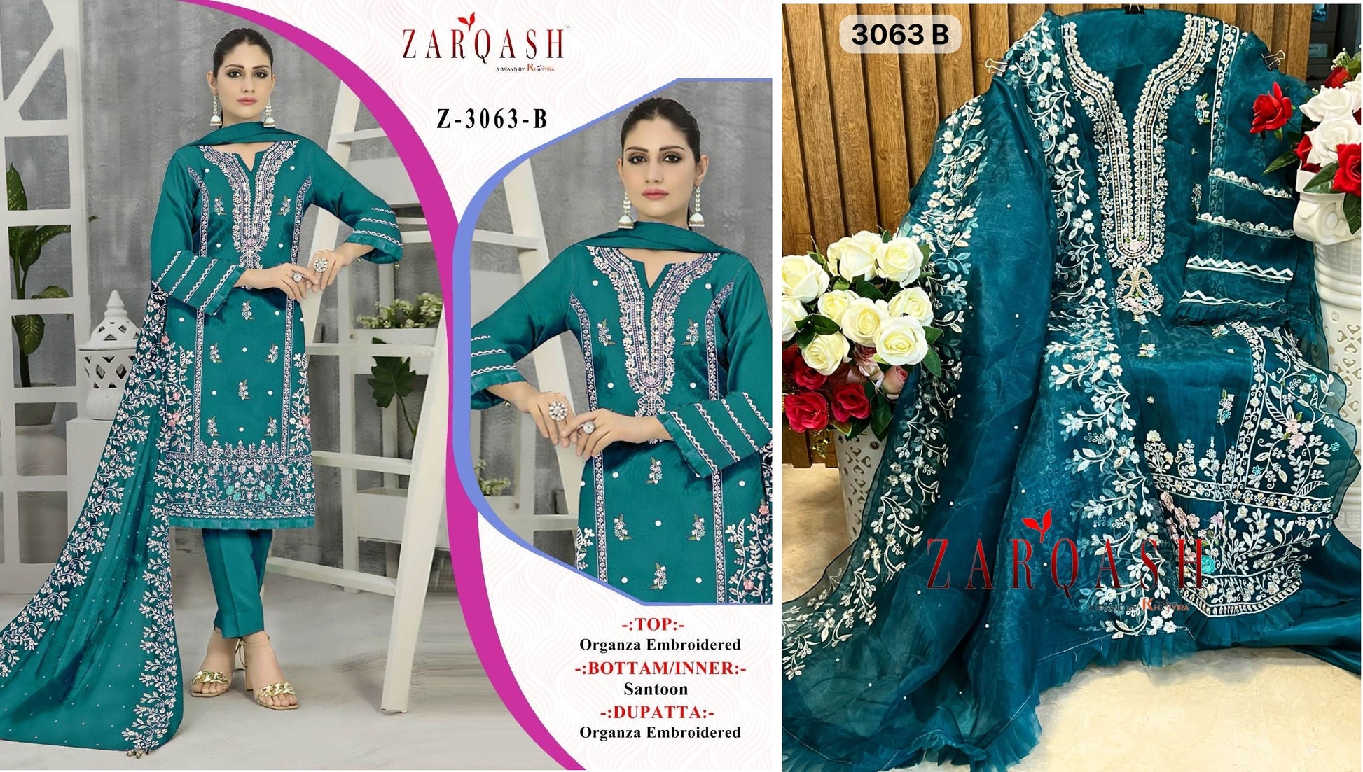 Z-3063B Zarqash Pakistani Salwar Suits