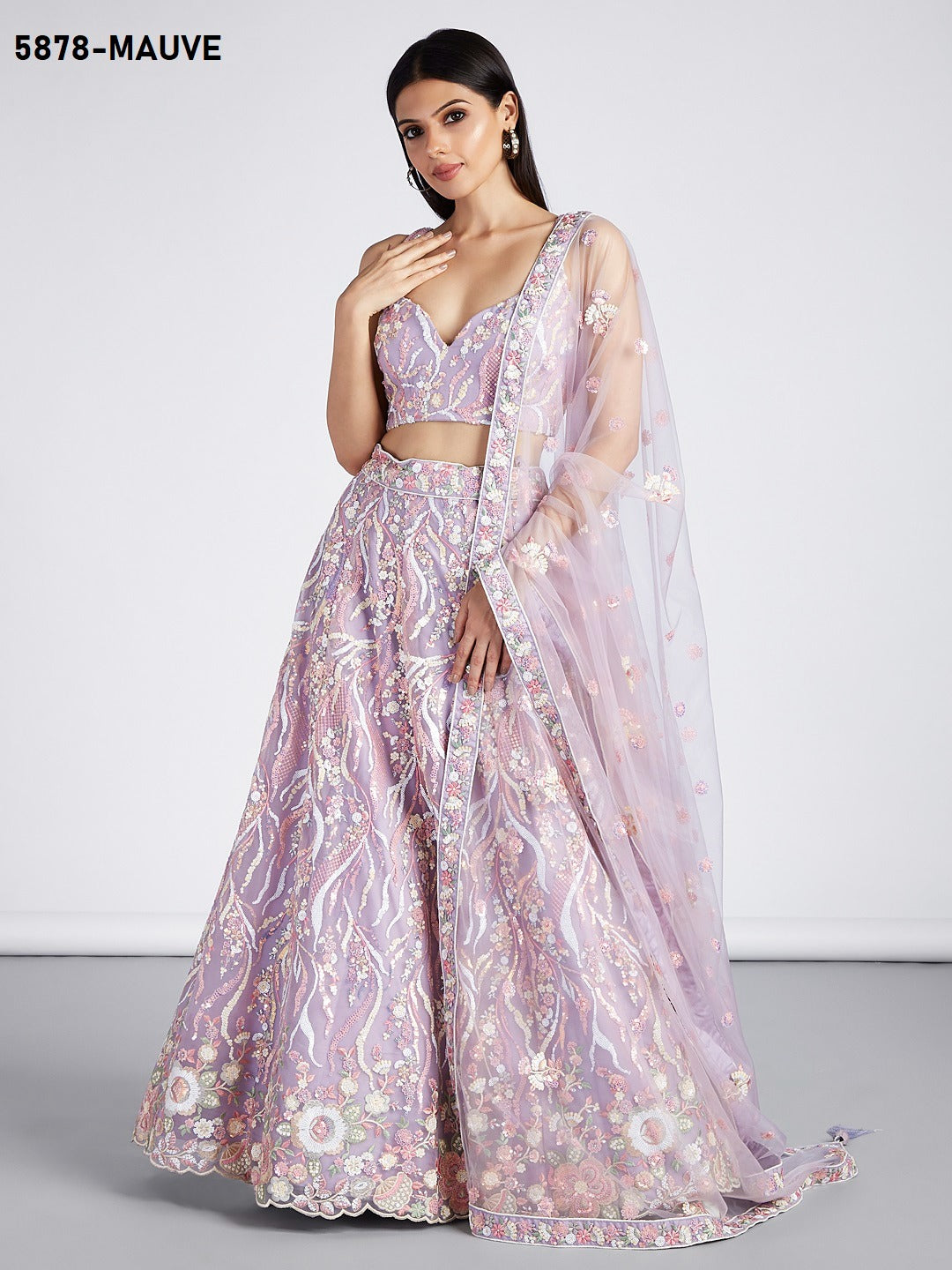 5878 Mauve Pf Lehenga Choli