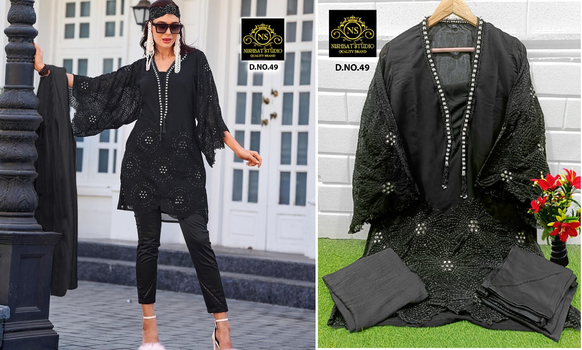 49 Black Nishbat Studio Pakistani Readymade Suits