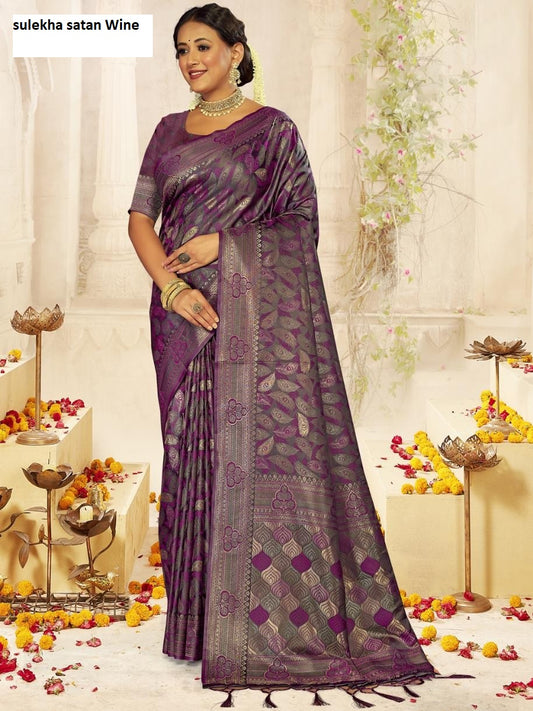 Sulekha Satan Wine Bunawat Sarees