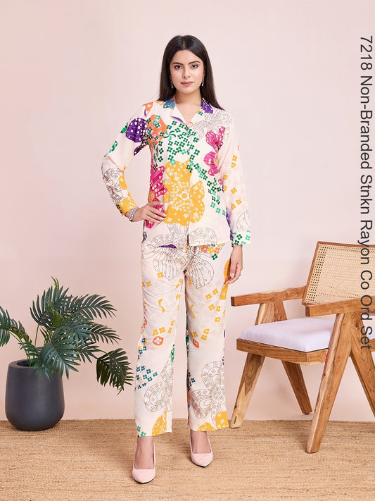 7218 Non-Branded Stnkn Rayon Co Ord Set