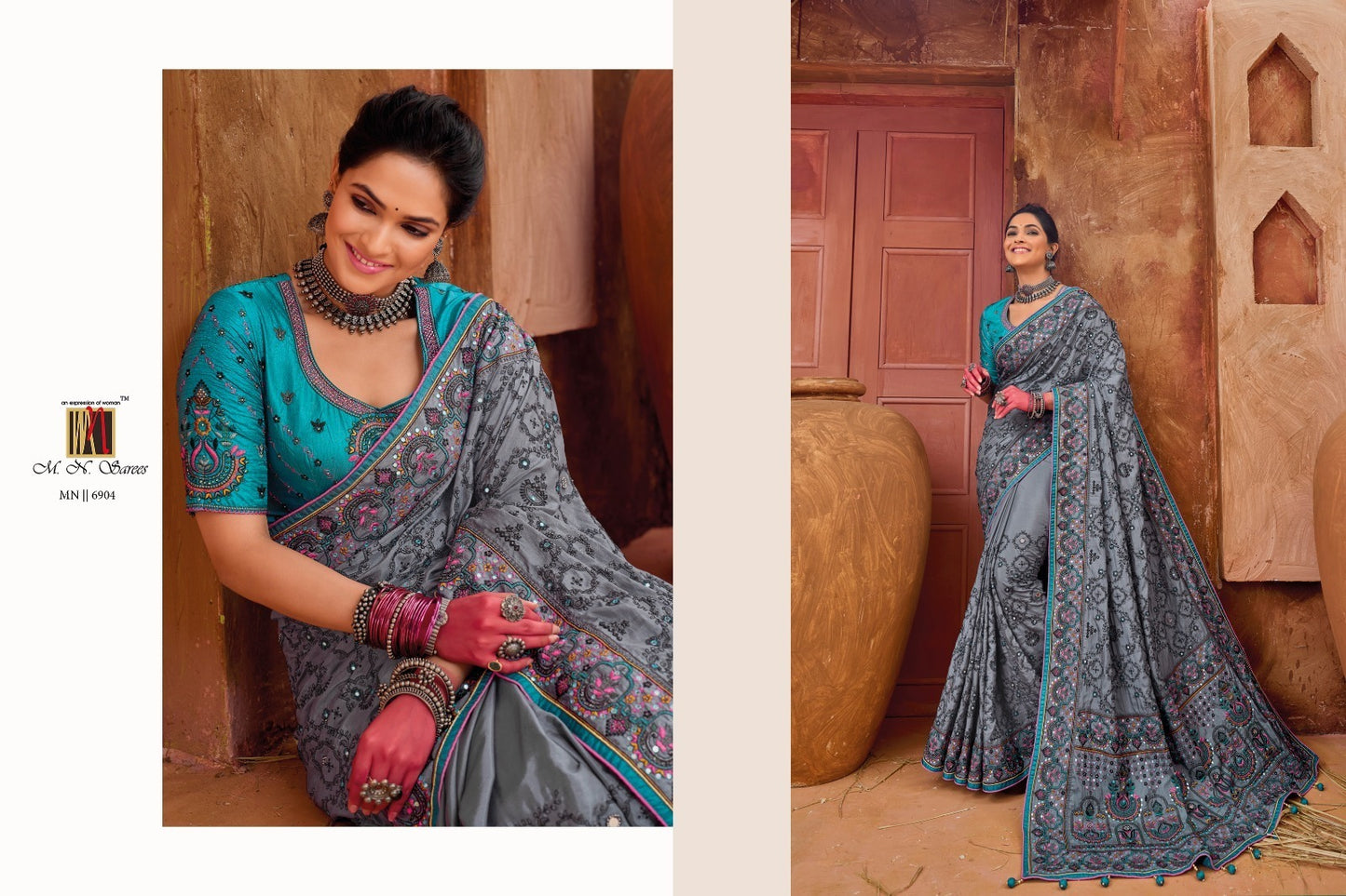 6904 Kacchi Work Vol 4 Mn Sarees