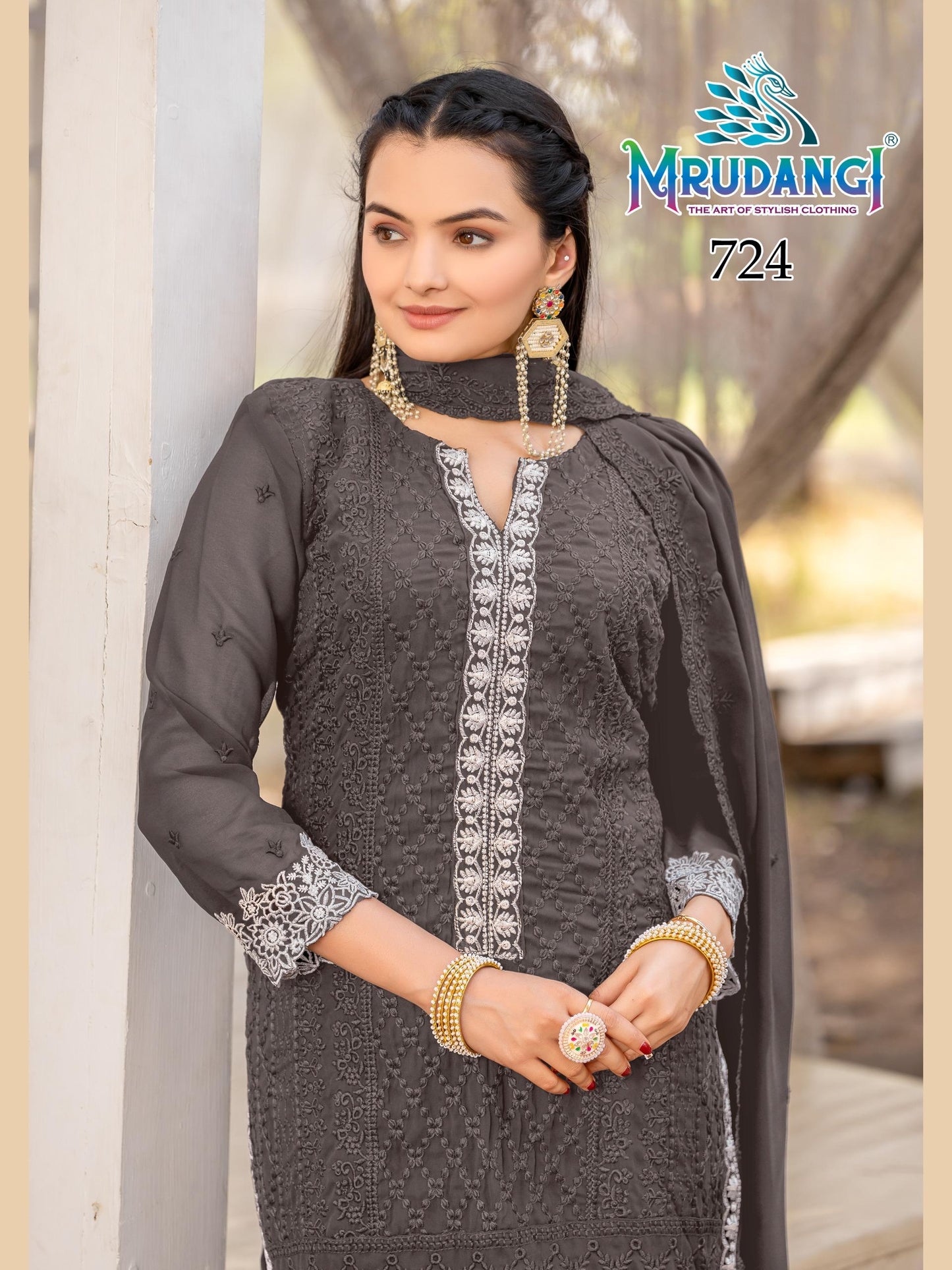 724 Anika Mrudangi Georgette Readymade Suits