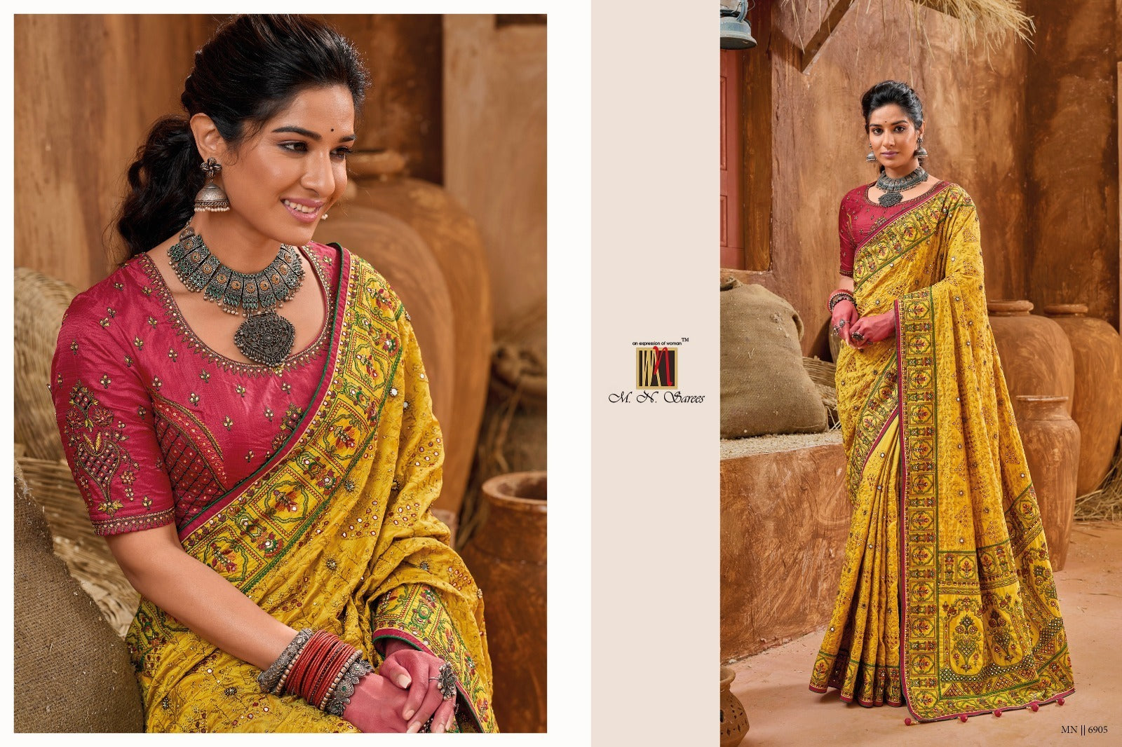 6905 Kacchi Work Vol 4 Mn Sarees