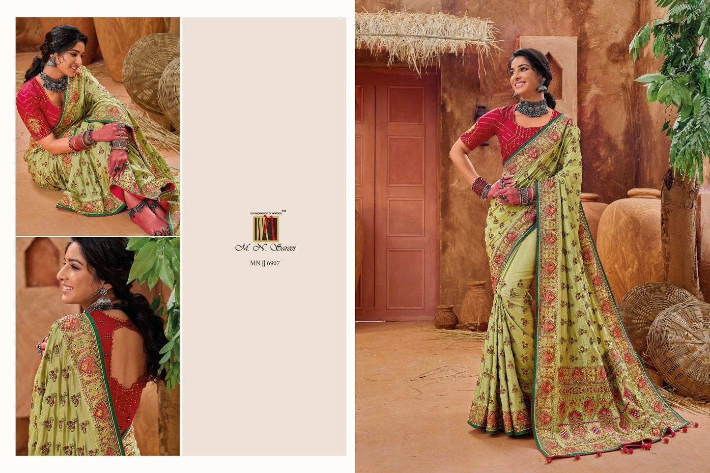 6907 Kacchi Work Vol 4 Mn Sarees