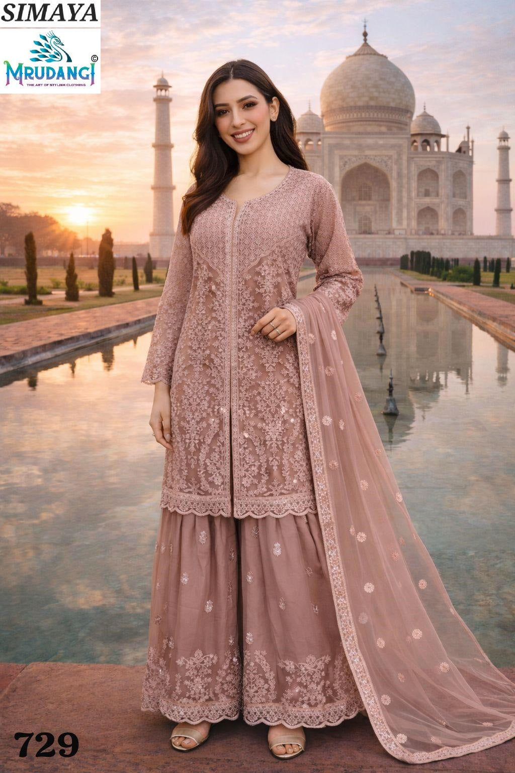 729 Simaya Mrudangi Premium Net Readymade Suits
