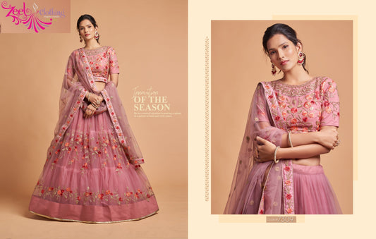 7309 Dusty Pink Neo Romantic Vol-2 Zeel Soft Net Lehenga Choli